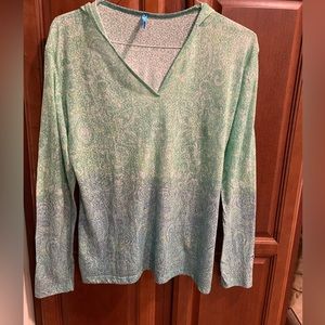 Kuhl Long sleeved lightweight hooded ombré top, Size L